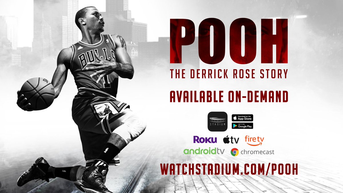 Watch the #DRoseDoc anytime, anywhere. 'Pooh: The Derrick Rose Story' is available on demand! 🎥: watchstadium.com/pooh