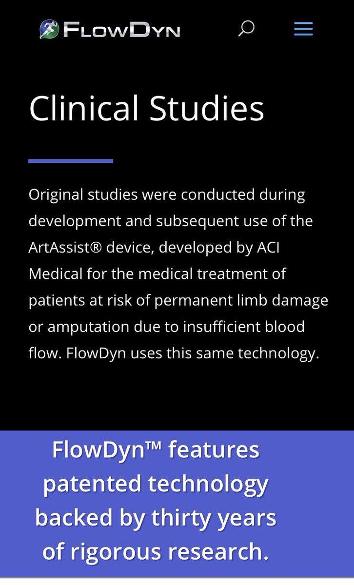 FlowdynRecovery's tweet image. Our clinical studies are all done by 3rd party institutions, published in peer reviewed medical journals. Time to bring medical technology to the masses
