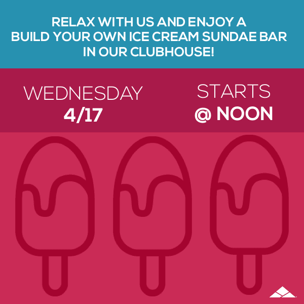 Cool off with our ice cream bar in the clubhouse! #BluffLifeBestLife
