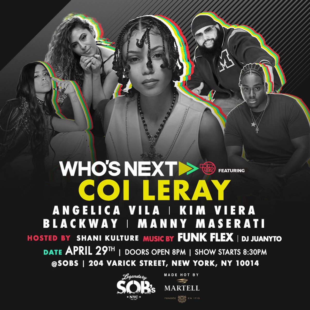 MEDIA ALERT - Sign up for media credentials for HOT 97's APRIL WHO'S NEXT SHOWCASE featuring @TheAngelicaVila, @kimviera, @IAmBlackway and @MannyMaerati! Taking place Monday, April 29th at <a href="/SOBs/">SOBs</a>!