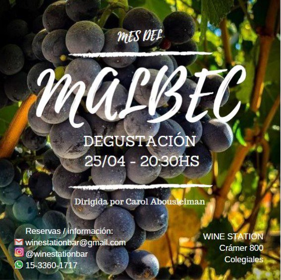 winestationbar's tweet photo. WINE STATION te invita a la DEGUSTACIÓN de 5 etiquetas nacionales de este varietal, guiada por CAROL ABOULEISMAN, sommelier y comunicadora. El objetivo es reconocer las principales características del MALBEC y la expresión del mismo en diferentes regiones de nuestro país. https://t.co/wo8EEFj2TY