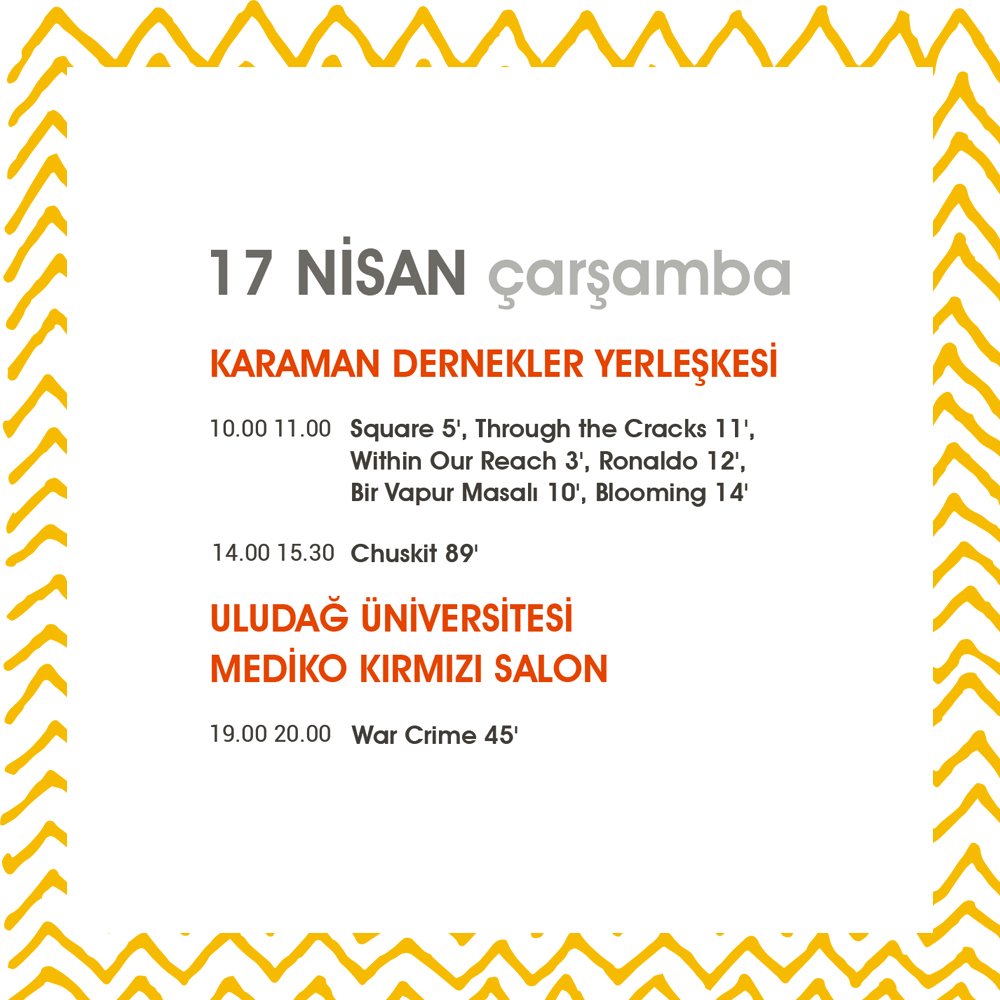 icrffilm's tweet photo. 6. GÜN-17 Nisan Çarşamba
#8icrff #icrff https://t.co/RJZegyp1J8