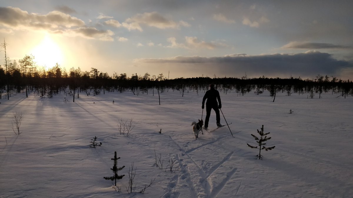 UnelmaaLand's tweet photo. There is still plenty of snow even though the sun is shining warmly. Snow is so hard that you can ski almost everywhere. https://t.co/aOGBTqampJ