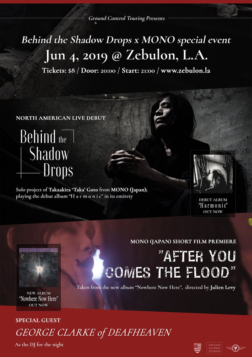 Mono Japan على تويتر 6月4日にアメリカ初 ロサンゼルスにてスペシャルイベント Behind The Shadow Dropsのライブとフランスの映画監督julien Levy X Monoで制作した最新の短編映画の上映が決定しました またゲストにdeafheavenのgeorgeをdjとして迎えます 是非 Mono Japan على تويتر 6月4日にアメリカ初 ロサンゼルスにてスペシャルイベント Behind The Shadow Dropsのライブとフランスの映画監督julien Levy X Monoで制作した最新の短編映画の上映が決定しました またゲストにdeafheavenのgeorgeをdjとして迎えます 是非