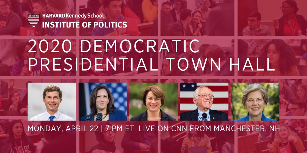 Should be an outstanding <a href="/CNN/">CNN</a> event, cohosted by <a href="/harvardiop/">Institute of Politics</a> &amp; NH IOP w/ <a href="/donlemon/">bluesky</a> <a href="/ChrisCuomo/">Christopher C. Cuomo</a> <a href="/andersoncooper/">Anderson Cooper</a>. Kicking off with <a href="/amyklobuchar/">Amy Klobuchar</a> at 7, <a href="/ewarren/">Elizabeth Warren</a> at 8, <a href="/SenSanders/">Sen. Bernie Sanders</a> at 9, <a href="/KamalaHarris/">Kamala Harris</a> at 10, and my awesome <a href="/PeteButtigieg/">Pete Buttigieg</a> at 11pm (8pm PT). Tune in! #PeteForAmerica