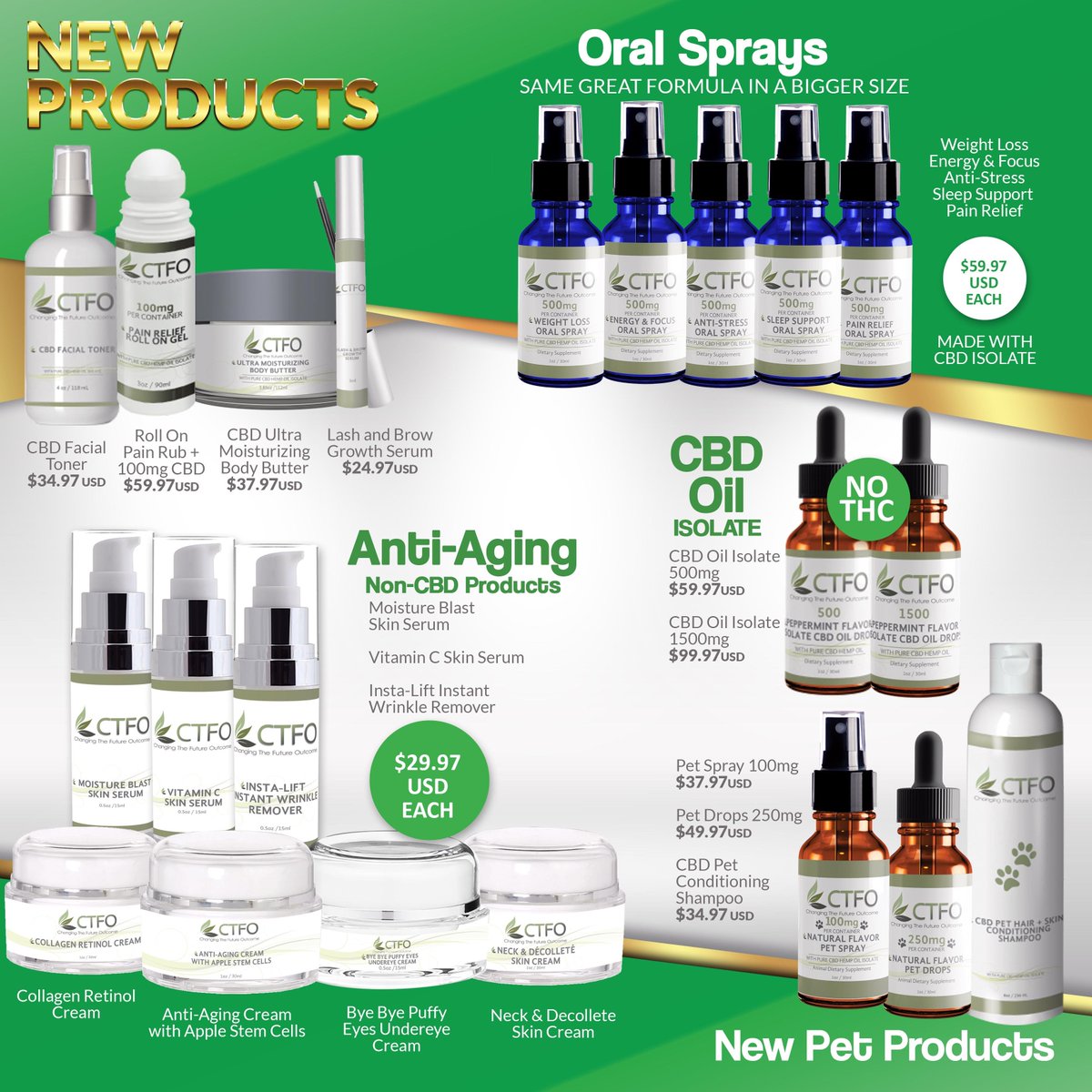 ScottMonigal's tweet photo. CTFO has a variety of items available. They are  CBD oil drops, 10x Pure CBD drops, CBD capsules, CBD gummies, CBD vapes, CBD sprays, CBD pain creams, CBD facial creams, CBD hair growth system, CBD pet supplies, non CBD weight loss, non CBD facial creams and more, #cbd #woman https://t.co/SuyD5UAblI