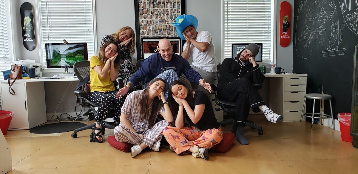 National #WearYourPajamasToWorkDay + Anne Marie's birthday = best day ever at the office. #MightyArsenal #PJparty