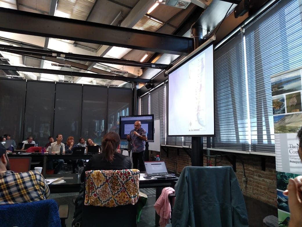 BITECMA's tweet photo. Termina hoy el Taller organizado por @TNCLatinAmerica e @ifop_periodista, orientado al uso de la herramienta "FishPath" para la pesquería de la Vieja Negra (Graus nigra) en #Chile.
.
#BITECMA: Armando, Juan Carlos @Dbravogomez y Gastón.
.
#Research #Fisheries https://t.co/Frgxu8y2mp