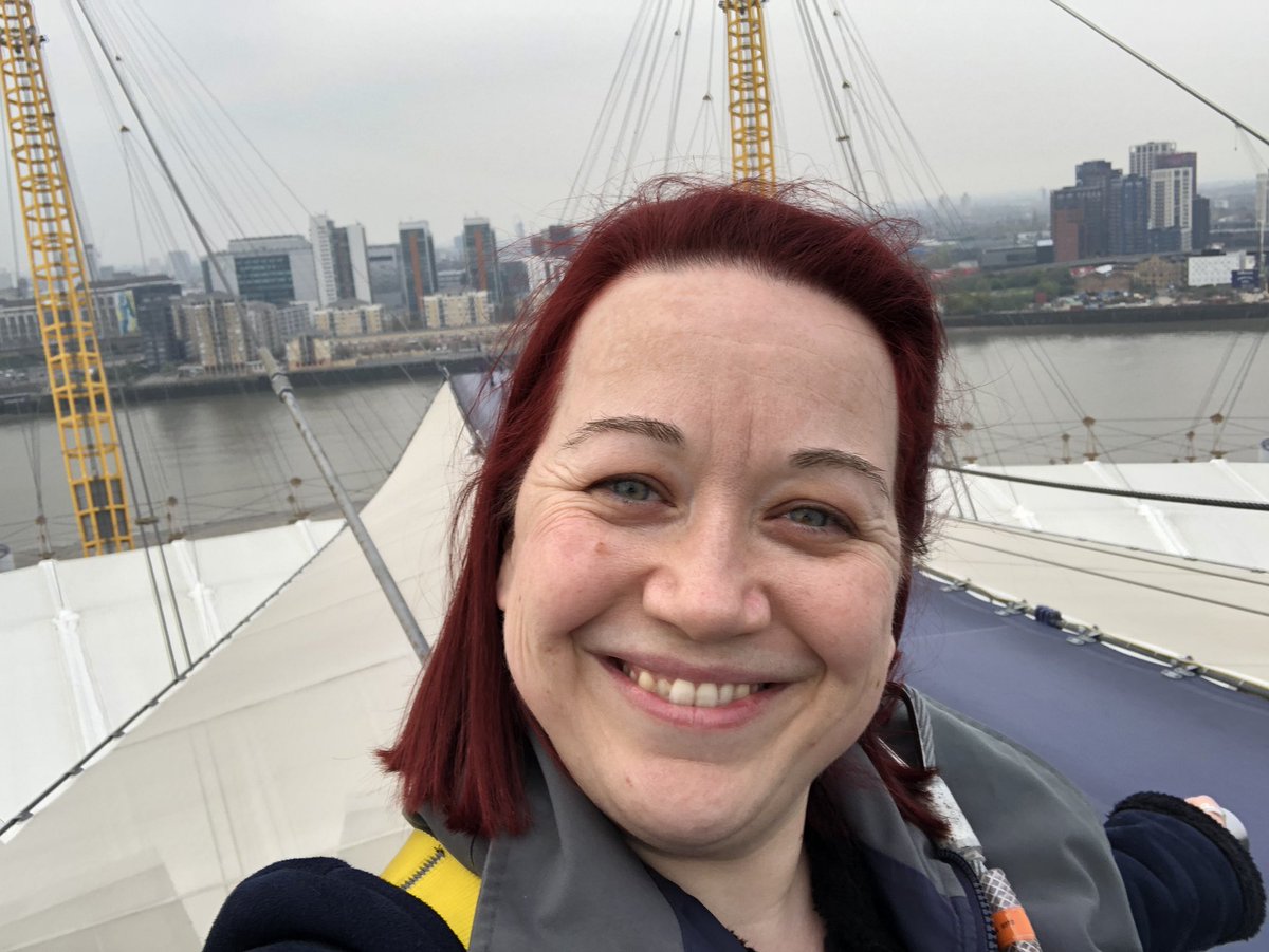 MrsDStuckey's tweet photo. And on my birthday (which is today!!) I do some things I love, like listen to @adelitasway and climbing on top of the O2 arena. Life is good 😍😍 https://t.co/H4svhlYT3X