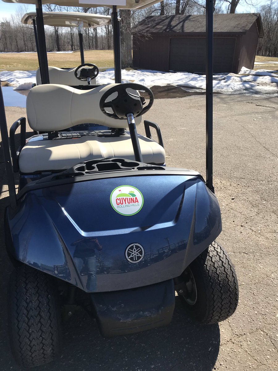 GolfCuyuna's tweet photo. New carts fresh with the logo. Golf season starts Saturday! Book your tee times today! 

#GolfMN #GolfCuyuna https://t.co/ozzkkvFXAT