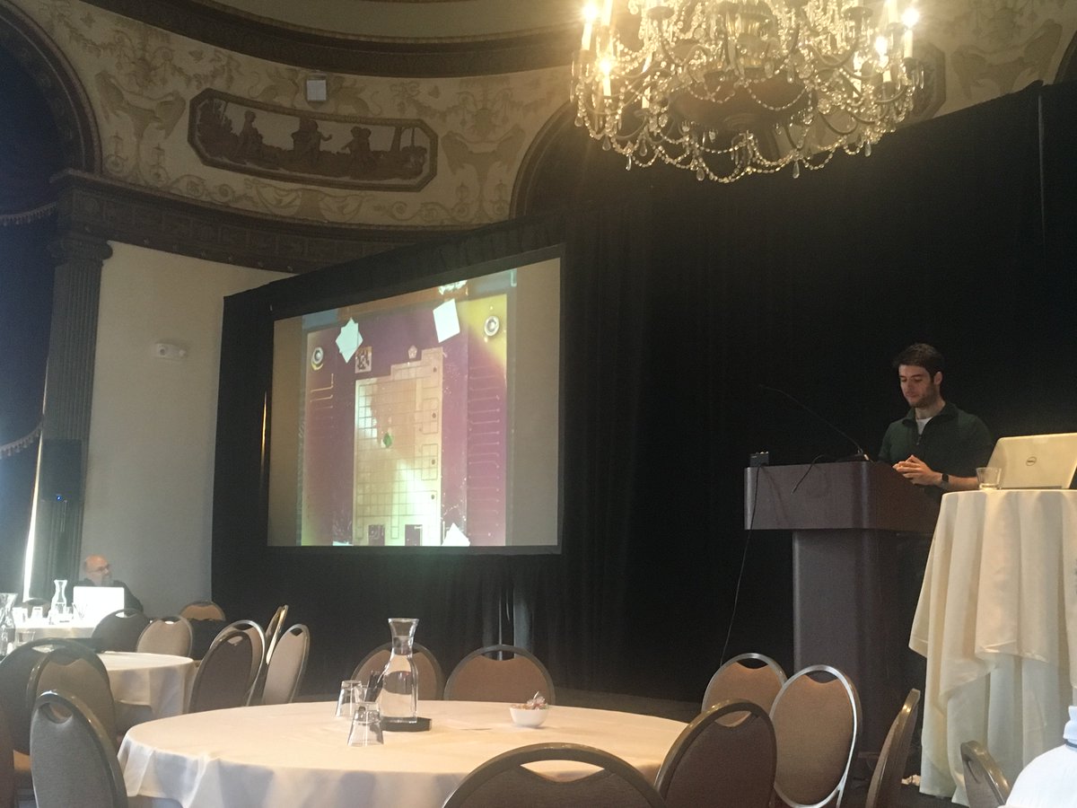 sigarch's tweet photo. In the final #asplos19 WACI talk, UW’s @mwillsey pitches mega-microfluidics: distributed systems of chemical experiment substrates, shared in the cloud. https://t.co/NNpFXV694g