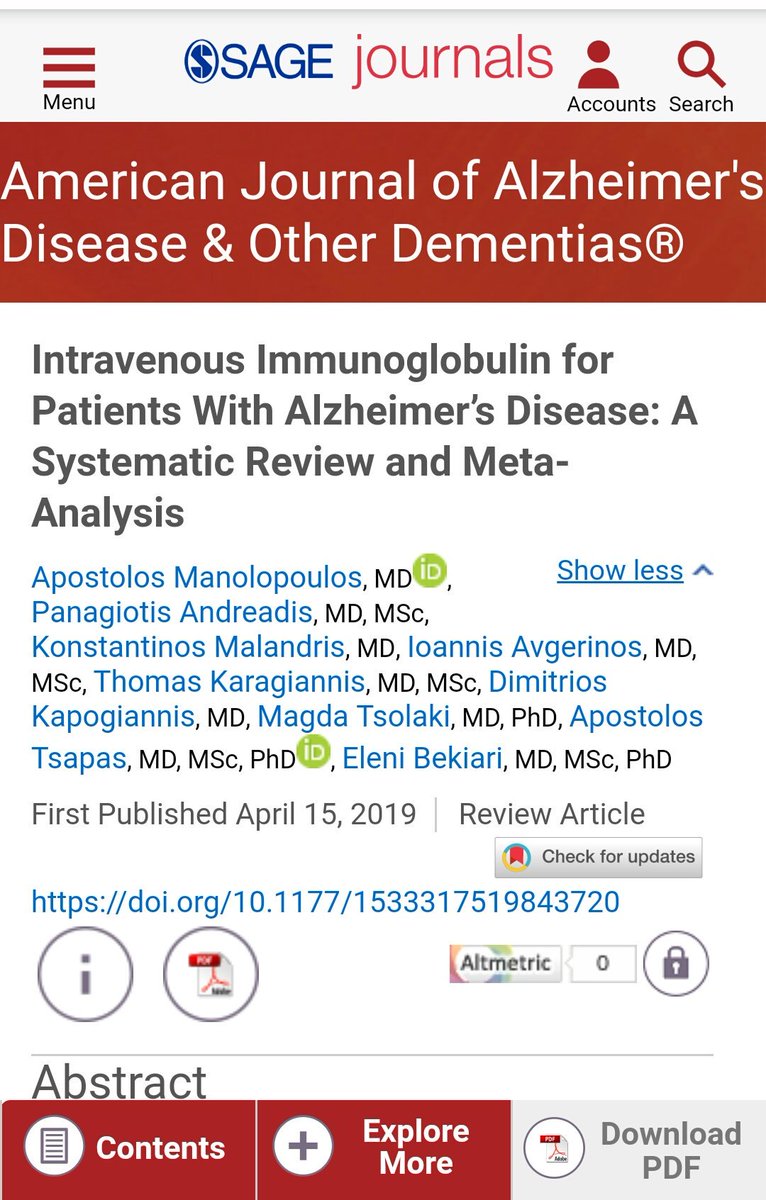 ap_manolo's tweet photo. Is intravenous immunoglobulin (IVIg) a possible solution for patients with Alzheimer's disease? You can find out in our newly published study.
https://t.co/5tabVFM4Nv https://t.co/7RoB7Y1mVQ