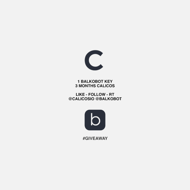 balkobot's tweet photo. GIVEAWAY

1x 3 Months Calicos Membership
1x Renewal Balkobot

Follow
@calicosIO
@balkobot 
Like, Retweet, and follow both accounts to enter.

Winner picked on @calicosIO twitter on Thursday night, goodluck! https://t.co/f56DDjqnC1
