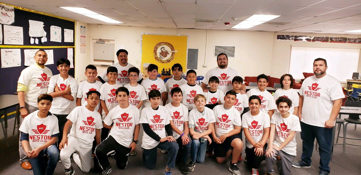 It is always a special day when our @NestorLangAcad Boys Club gets together. Students (and teachers) were excited to show off their new shirts! Special thanks to <a href="/BocaRioInk/">Boca Rio Ink</a> for their generous donation, it is greatly appreciated! @SBUSD_SUPT