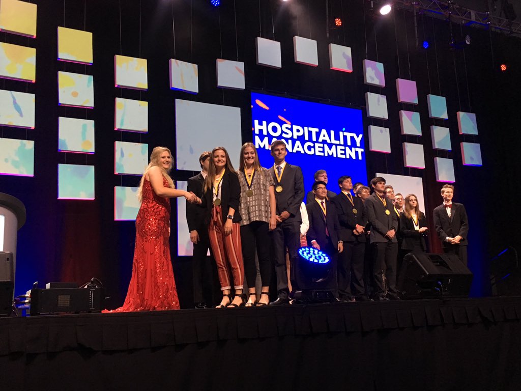 STJfbla's tweet photo. Congrats to @ashlynrinehart @arinehart10 and @ImmenseAqua for placing 7th at #MOSLC19 in Hospitality Management! We are so proud of you all! #StjFBLASuccess https://t.co/p7zOpWvDQY