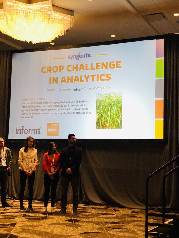 mprokle's tweet photo. Congratulations to all finalists of the @SyngentaUS Crop challenge at @INFORMS. Proud to have had the chance to serve on the awards committee this year! https://t.co/volOO5kqUX