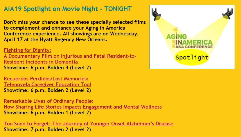 learn more about each film here https members asaging org members online registration eventsearch asp just select film video under event - instagram features most people don t know about dignited