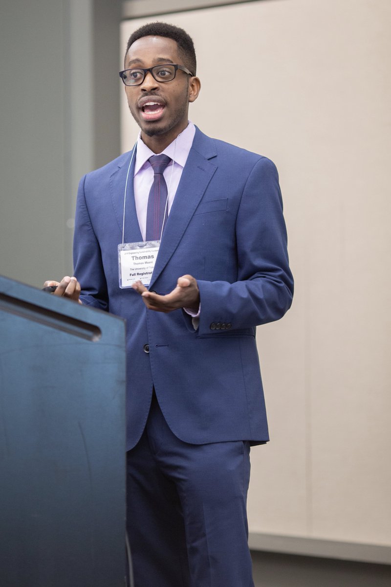 defneapul's tweet photo. Thomas Maani presenting on PV recycling at #ES19 and receiving the   Graduate Student Scholarship Award at NSBE Conference. Congrats Thomas! https://t.co/dPpO6vm8B8