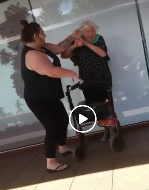 AneekaSimonis's tweet photo. Sickening footage shows an elderly lady shoved, kicked and thrown to the ground by her hair in Geelong. Witness claims it was because she was tapping along to a song... via @brittgoldsmith2 @theheraldsun
https://t.co/9MYIOgmaZ1 https://t.co/vPGVLnk6xS
