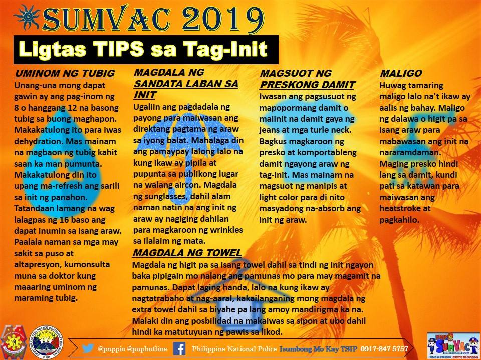 PNPLamut's tweet photo. "have a safe summer vacation"
#sumvac 2019
#PNPPATROLPLAN2030 https://t.co/iAC9XA9OpI