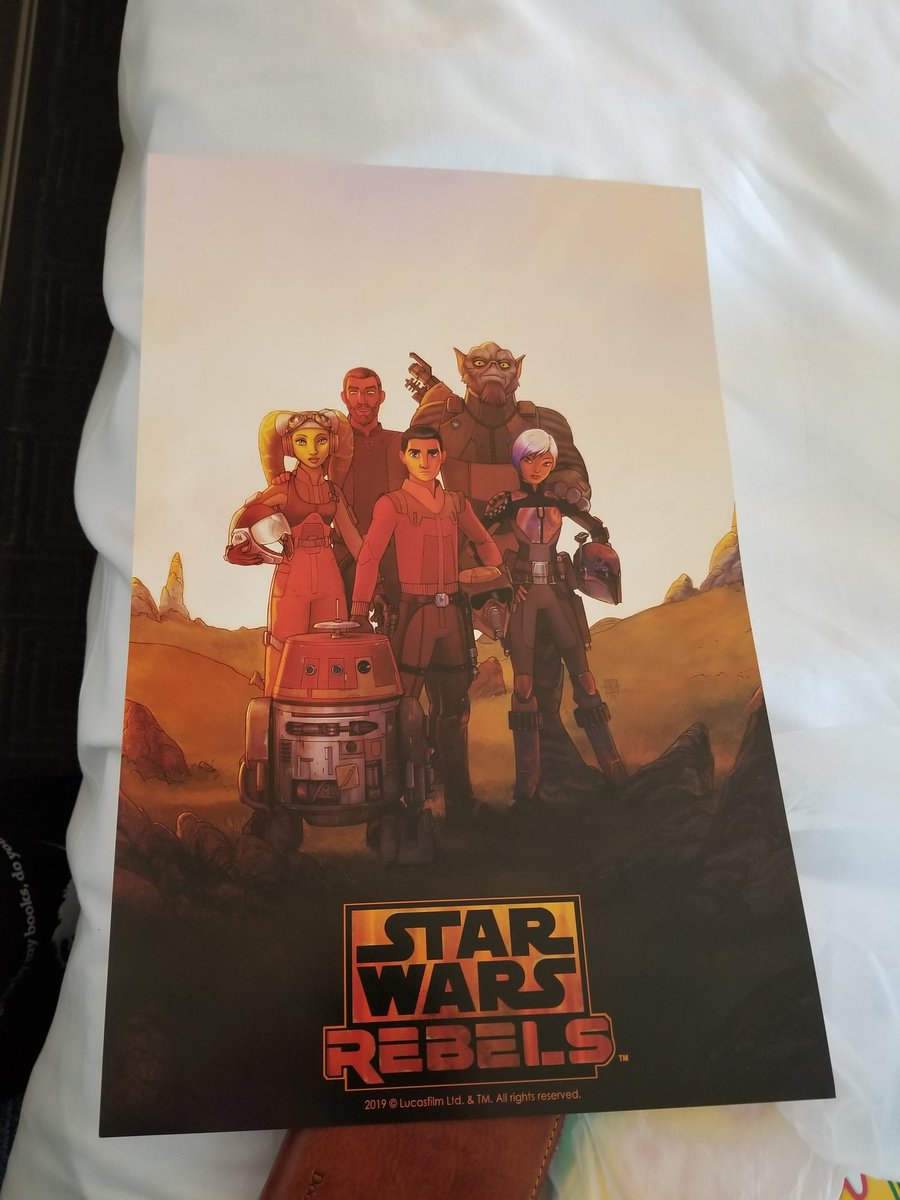 Then, it was the   #RebelsRemembered panel, probably the one panel that was most important for me because of how much I love this show and its storytelling. Dave Filoni was a riot, talking about trust trees and hearing from  @vanmarshall,  @iamtaylorgray and  @tiyasircar was a treat.