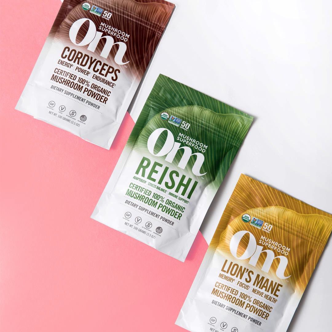The triple threat: #CORDYCEPS for #energy + endurance, #REISHI for stress + immune support and #LIONSMANE for all things #brain power. What’s your favorite way to Om? #findyourom