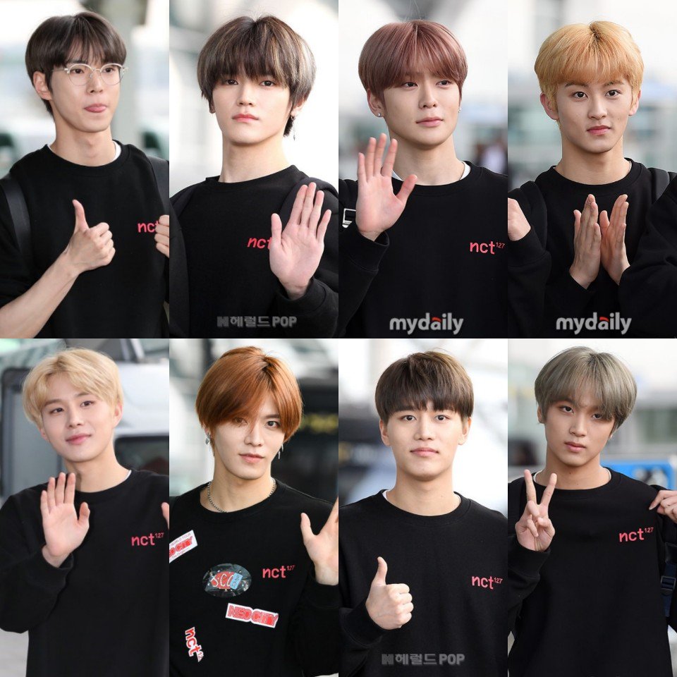 韓国発 カラコン専門店リリー 空港ファッション Nct127 昨日はワールドツアーのためニューヨークへ出国 次回は個性のある私服も見てみたい Nct127 Nct Nct U Nct Dream ジェヒョン テヨン マーク ドンヨン ジョンウ ユウタ テイル