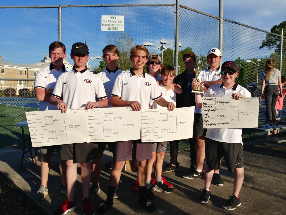 cincleveland1's tweet photo. SHS Tennis Boys advance to State! Boys placed 2nd in sectional tournament and will be heading to Mobile!!! Girls fought hard and placed 3rd coming up short by 1 point. So proud of both teams and their hard work and dedication! @SylacaugaHS @SHSAggie_News @DailyHome https://t.co/W5I2qBrsmN