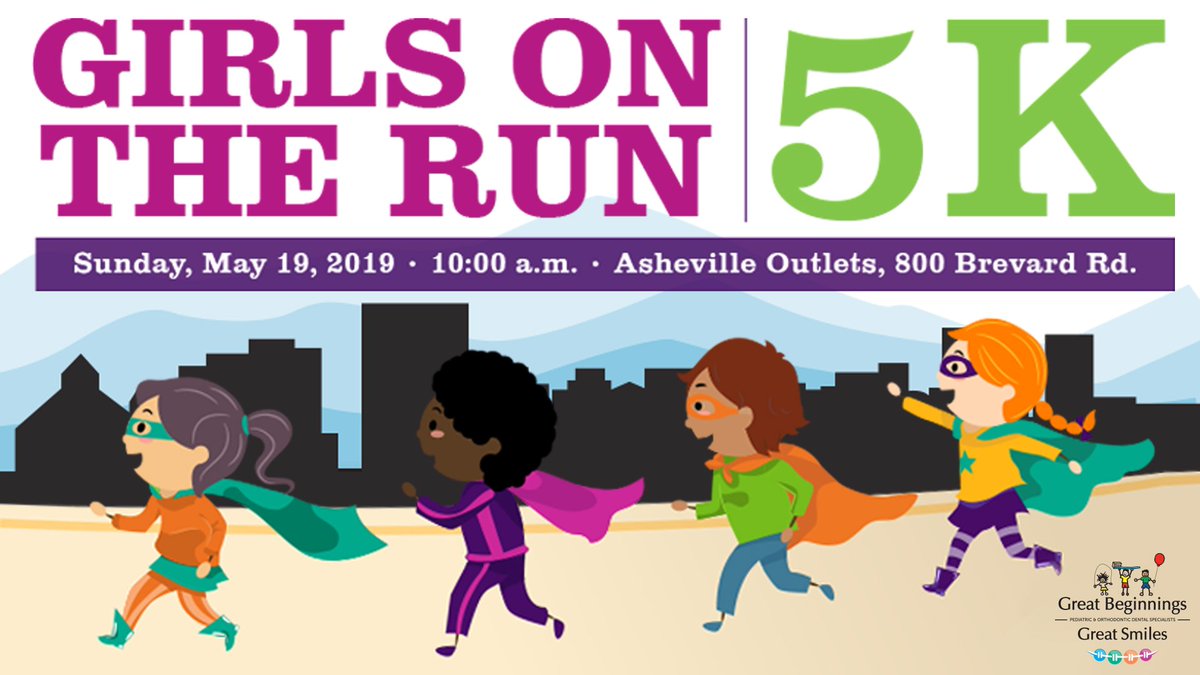 gotrwnc's tweet image. Run with hundreds of local girls at the Great Beginnings Great Smiles #GirlsontheRun of WNC 5k on Sunday, May 19 at @ShopAsheville! Chip timing now provided. Register for $30 here: runsignup.com/gotrwnc5kspring #gotrwnc