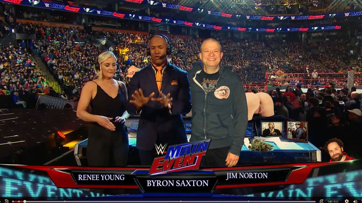 blobmorechairs's tweet photo. @jimandsamshow congrats @JimNorton #GOONNOW #BETTERFINDACHURCH #MAINEVENTJIMMY #WRASSLING https://t.co/xeK2LLeyom