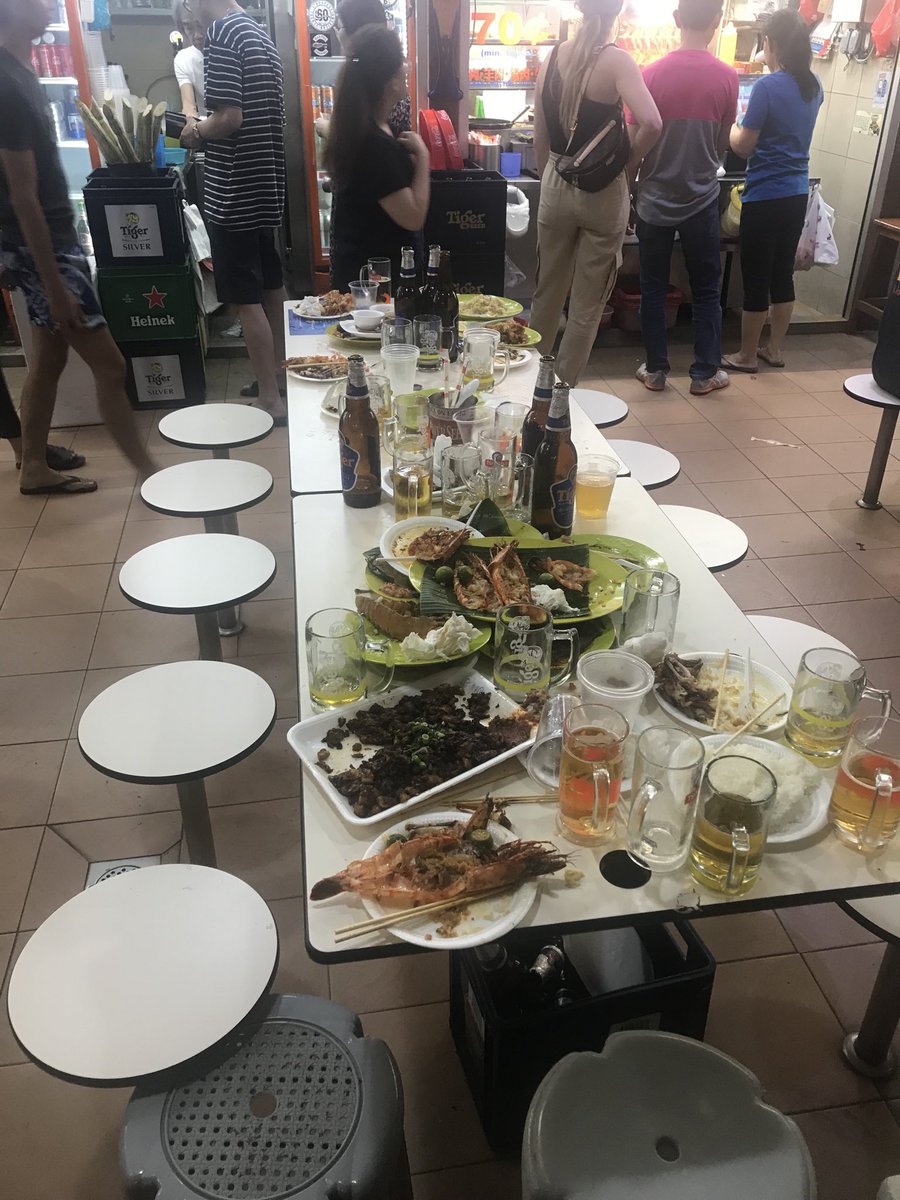 Dinner at the Newton Hawker Centre in Singapore #tuastours #hsbcrugby7s