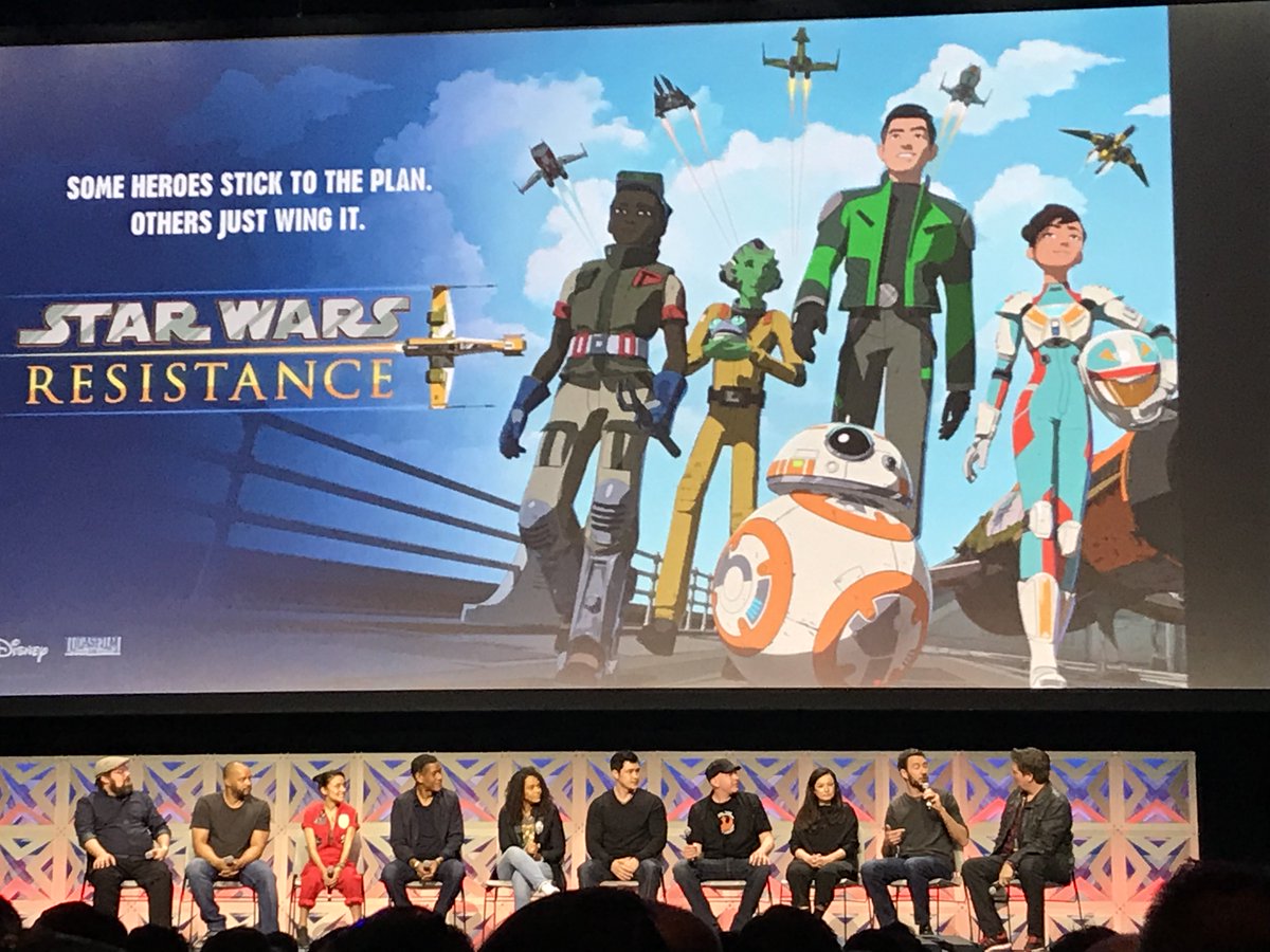 CarolineKermel's tweet photo. I had a blast at the #StarWarsResistence panel! I couldn't be prouder of my Lucas Animation colleagues @JustinRidgeArt @auman_brandon @jediportillo The energy in the room was amazing and the chemistry between you all warmed my heart! And Season 2 looks so awesome!! Well done! https://t.co/vyLjwQO6Fy