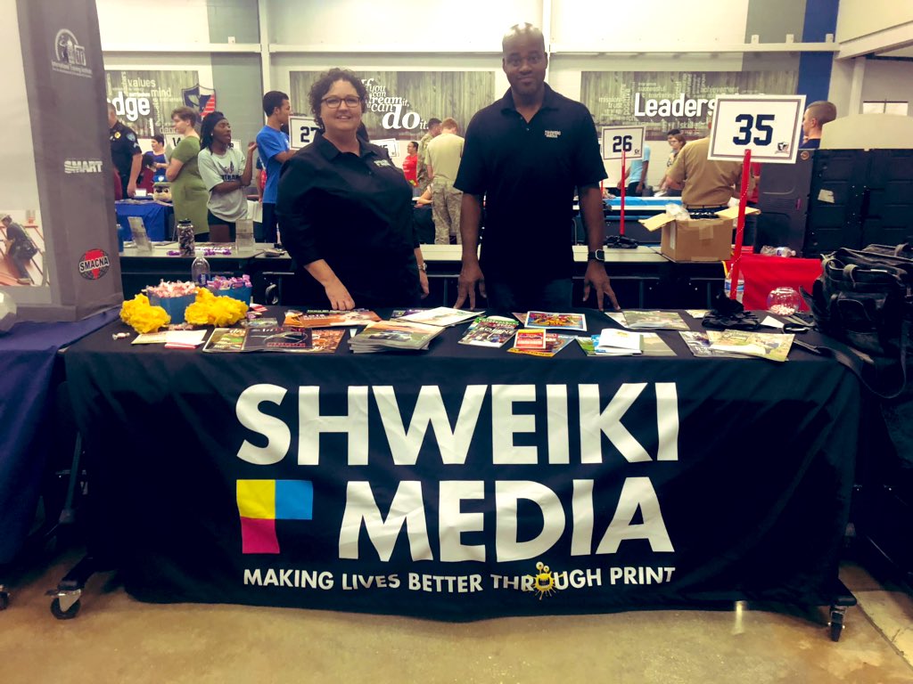 ShweikiMediaCSR's tweet photo. We are at the Judson ISD Career Expo tonight sharing the path to print. #printisalive #magazine #cmyk #judson #printshop @ShweikiMedia https://t.co/uO65rFsswa