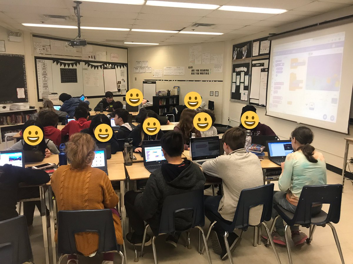 simard_tosha's tweet photo. Grade 7/8โs completely engaged in creating simple video games using @scratch. Excited to show this to our FDK buddies tomorrow! ๐พ๐ฎ @WilfridJuryPS #coding #simard78 https://t.co/aOqwipQlzb