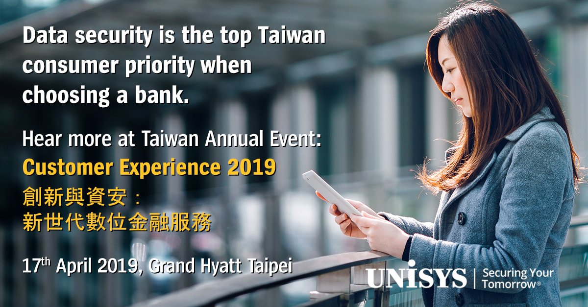 UnisysAPAC's tweet photo. Taiwan consumers are quite comfortable using #biometrics to verify their identity for bank transactions. Find out more from the #Unisys #BankingInsights research https://t.co/WdLPSOlld4 #behaviouralbiometrics #banksecurity https://t.co/CHKcQy2Iqd