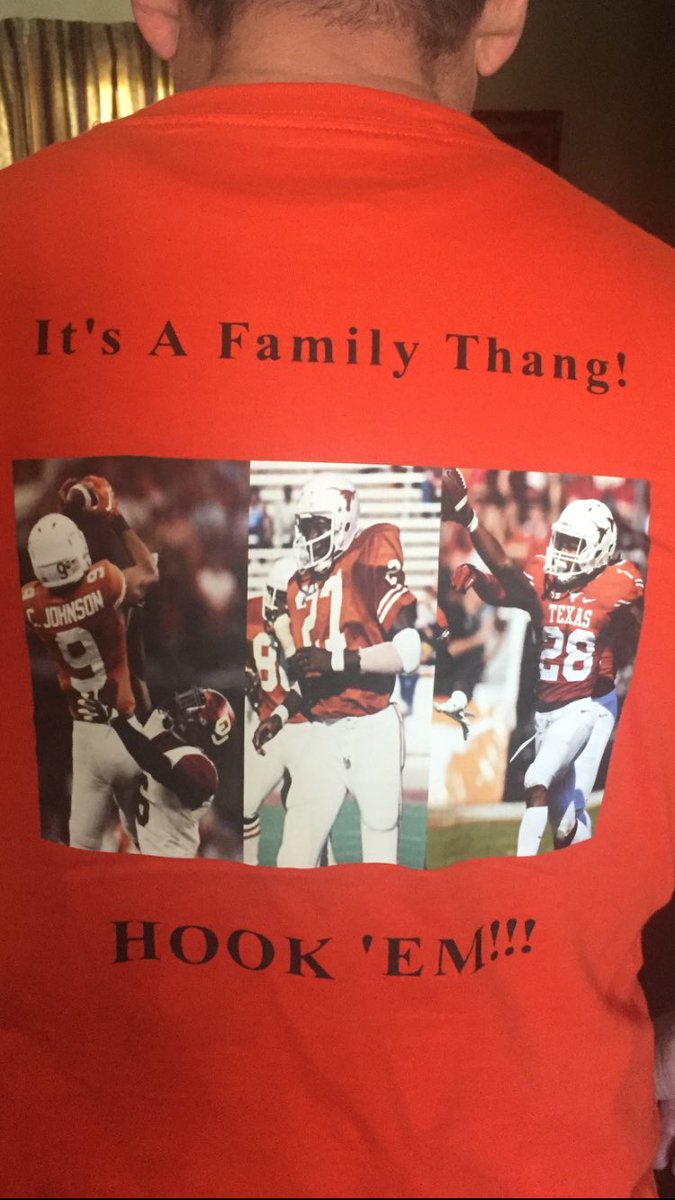 This is the back of our special shirts for the Spring Game.  I’m sorry I missed you ⁦<a href="/Call_In_Johnson/">Collin Johnson</a>⁩.  I wanted you to know how much we appreciate you and ⁦<a href="/KirkoGrinds/">Captin'Kirk</a>⁩.  HOOK EM!!!🤘🤘🤘🤘🤘🤘🤘🤘🤘🤘🤘🤘