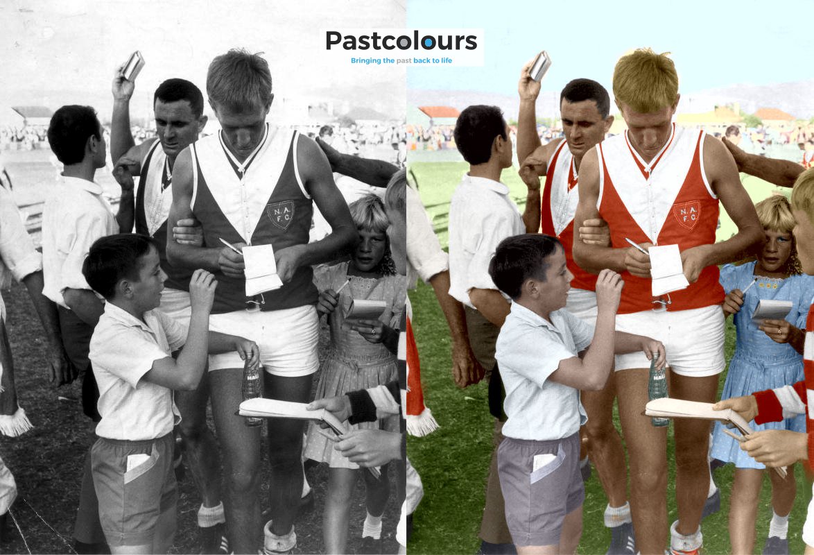vasic_peter's tweet photo. Sporting moment colorizations from old B/W photos: Does your club or association have a sporting Legend or Team you wish to bring back to life via colour?
#barrierobran #AFL #SANFL #VFA #VFL #WAFL #NRL #Netball #Cricket #cricketaustralia #ponyclub #horses #hotrods https://t.co/wBBYnOZcQZ