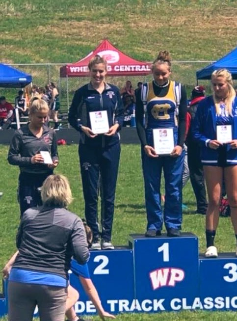 PSHS_TrackField's tweet photo. On the podium for South at the Dick Dei Invite:
Erin - 2nd in High Jump and 4th in Long Jump
Madi - 4th in High Jump
Samara - 6th in 400
Levi - 5th in High Jump
Boys &amp; Girls Shuttles 4th 

It’s a big deal to score at this meet. Congrats! https://t.co/sKv0VnmSi6