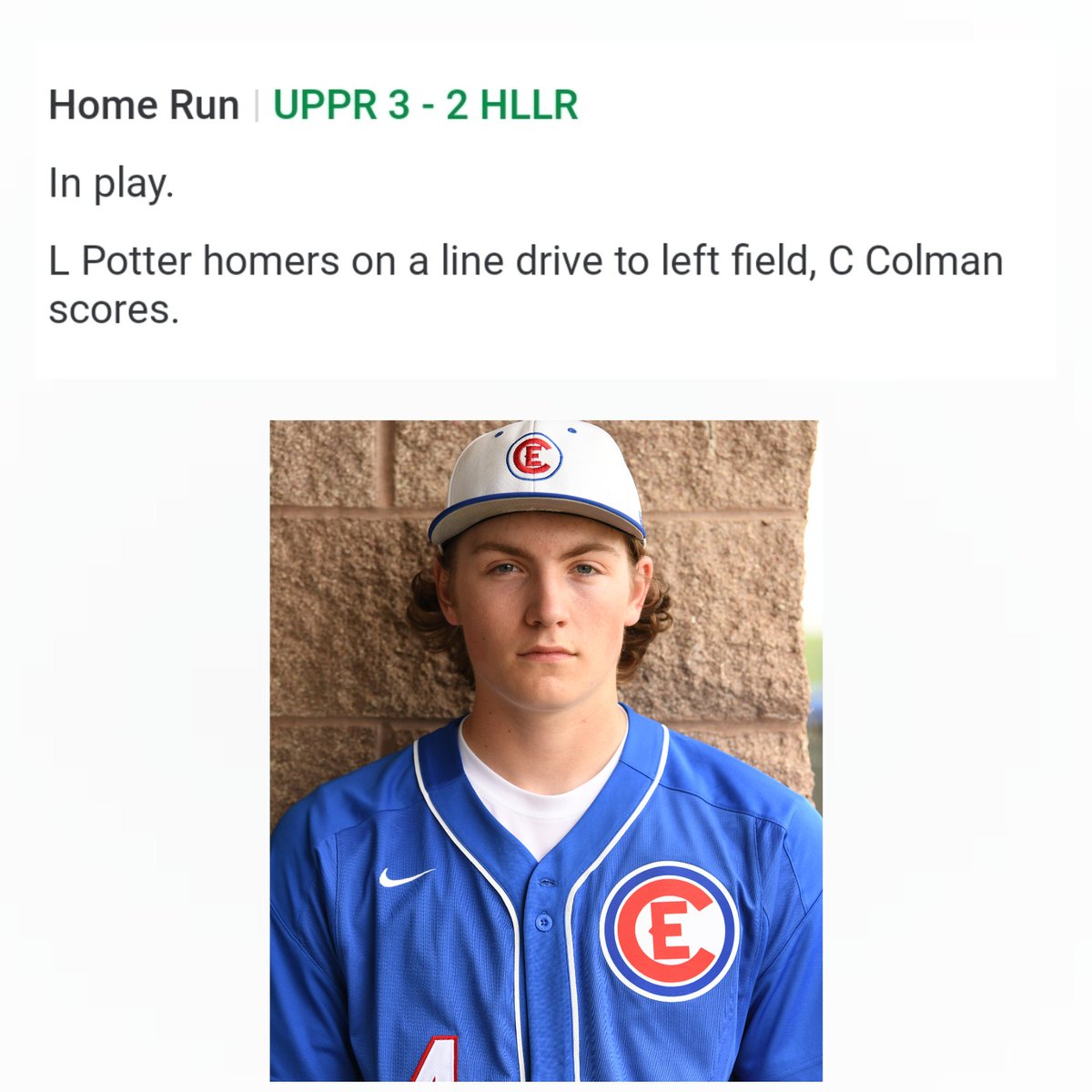 2021 <a href="/Colts_Elite/">Colts Elite 16U</a> player <a href="/LukePotter04/">Luke Potter</a> goes yard for <a href="/hdvBaseball/">Wildcats Baseball</a>.  #wehaveathletes