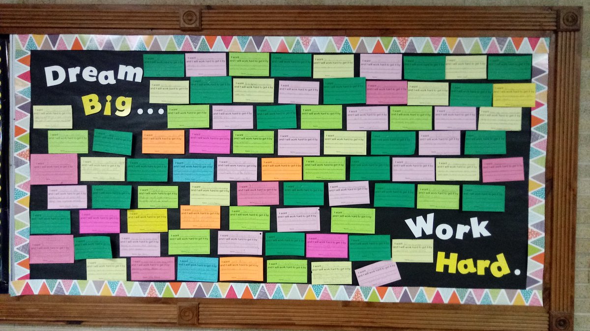 MsHaleyDean's tweet photo. Dream Big...Work Hard! Check out these "Goals I'll Work Hard For" written by Ss from Pk3 to 8th grade at @WISDMontessori #hardworkpaysoff #wacoisd #LAMMPDS https://t.co/haxf2xL0op