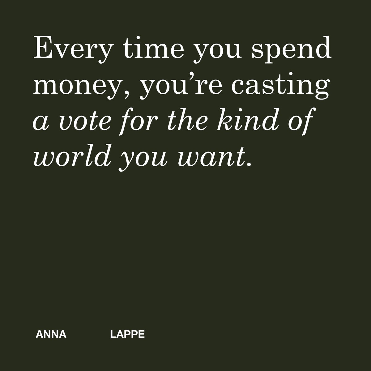 wevour (@wevour) on Twitter photo #AnnaLappe words of wisdom never fail to inspire us to #buylessbuybetter.
With <a href="/Fash_Rev/">Fashion Revolution</a> #WhoMadeMyClothes fast approaching it is time to embrace new ways to wear and care for our wardrobe. #AnnaLappe words of wisdom never fail to inspire us to #buylessbuybetter.
With <a href="/Fash_Rev/">Fashion Revolution</a> #WhoMadeMyClothes fast approaching it is time to embrace new ways to wear and care for our wardrobe.