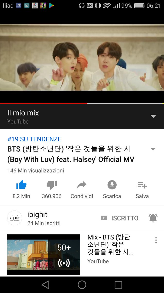 sideradragon's tweet photo. I see no ItalianArmy on YouTube... 
#BTS #BoyWithLuv #ItalianWithLuv https://t.co/3wjDyTBlQc