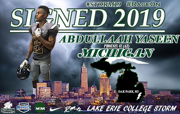 LakeErieFB's tweet photo. Lockdown CB @abdullaahyaseen originally from Oak Park, MI #RageOn #Storm19 #AStormIsBrewing β‘οΈπͺππ https://t.co/xm2byGPlYT