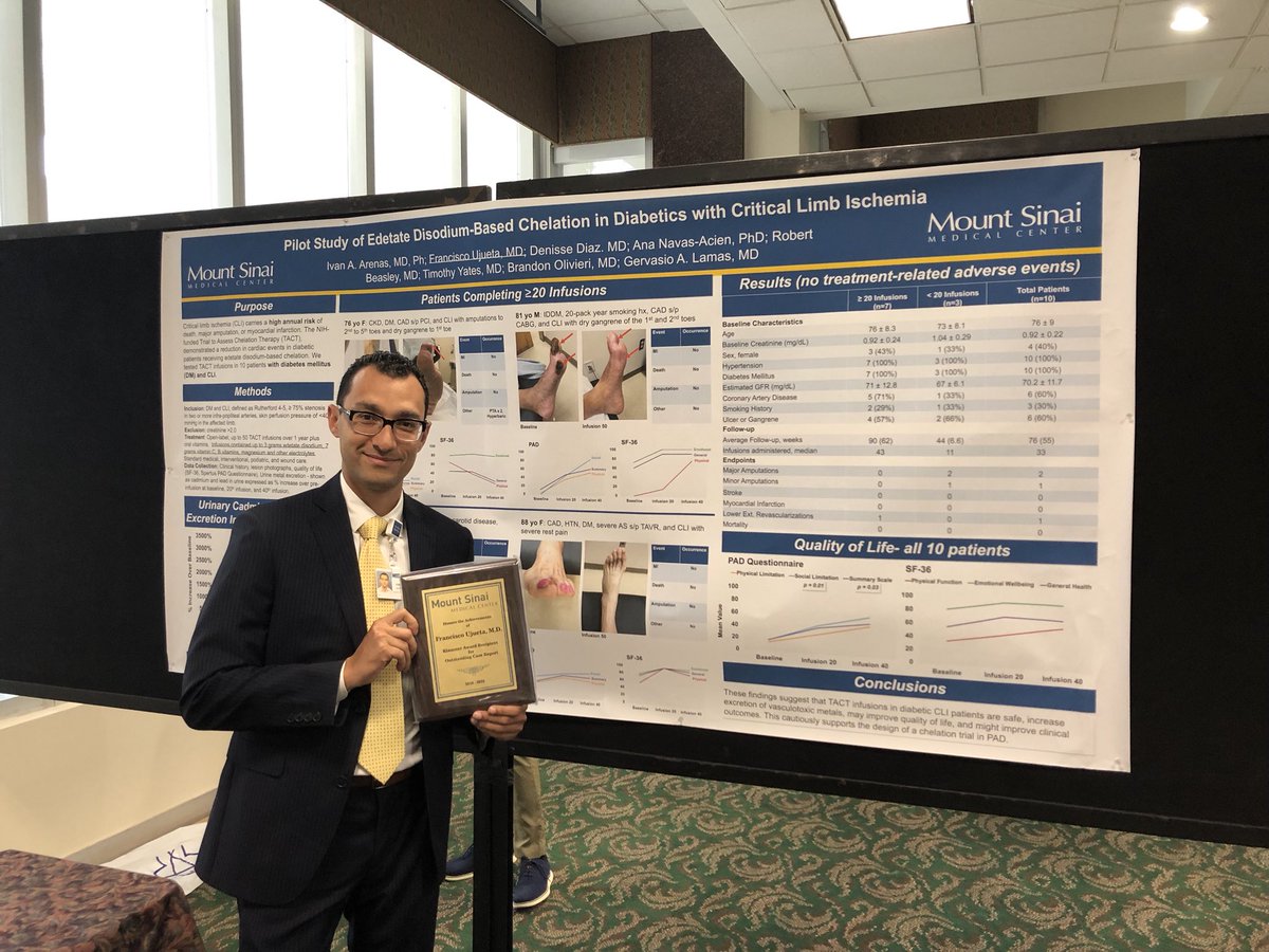 UjuetaFrancisco's tweet photo. Thanks to @GLamasMD for helping me achieve this honor. #tact3a @SOBE_Vascular EDTA chelation in patient with CLI https://t.co/hy6rDROpTX https://t.co/ULdMalHbWN