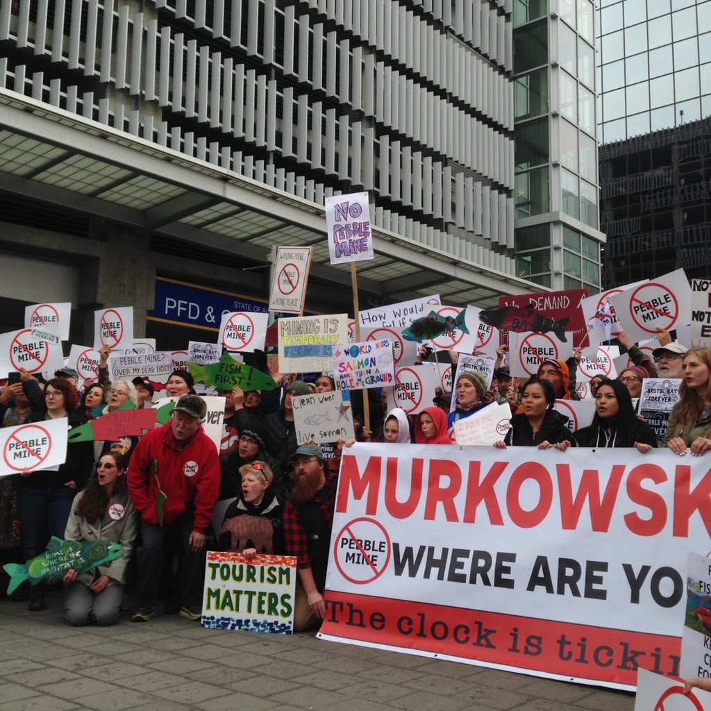 TrusteesForAK's tweet photo. At the rally in Anchorage, Alaskans want to know.  #savebristolbay https://t.co/GWoSh0eGzm