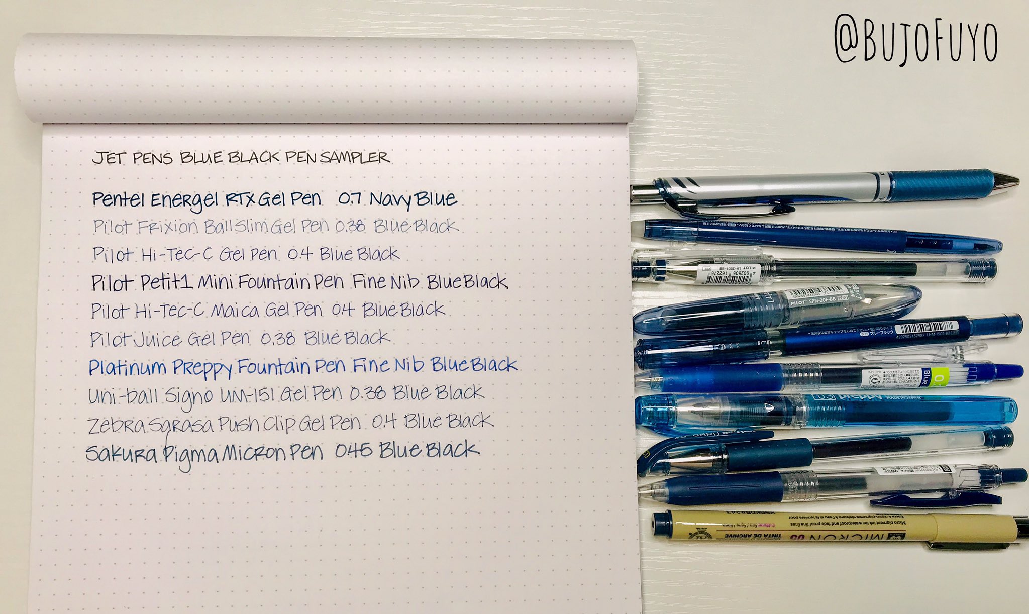  JetPens Blue Black Pen Sampler