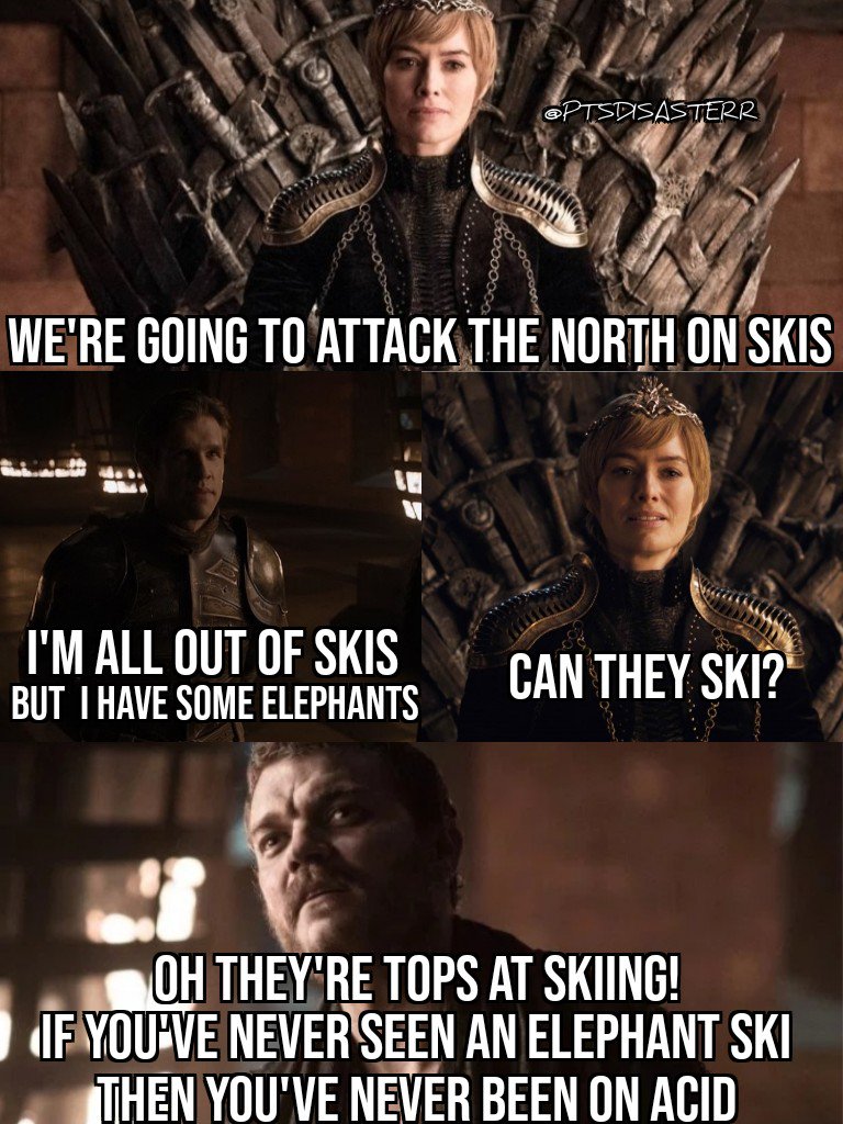 scrdngrstimelrd's tweet photo. Anyone else think of Eddie Izzard when Cerci said she wanted elephants? 🤣🤣
#GameOfThrones #EddieIzzard #DefiniteArticle https://t.co/r4N4301diW