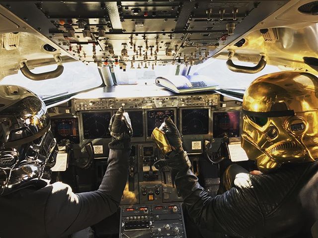 djphasim's tweet photo. When they ask you to pilot the plane... @delta #starwarscelebration @starwars #chicago #atlanta #rva #stormtrooper https://t.co/ThctyLYPCW https://t.co/LjQxz0iqyp