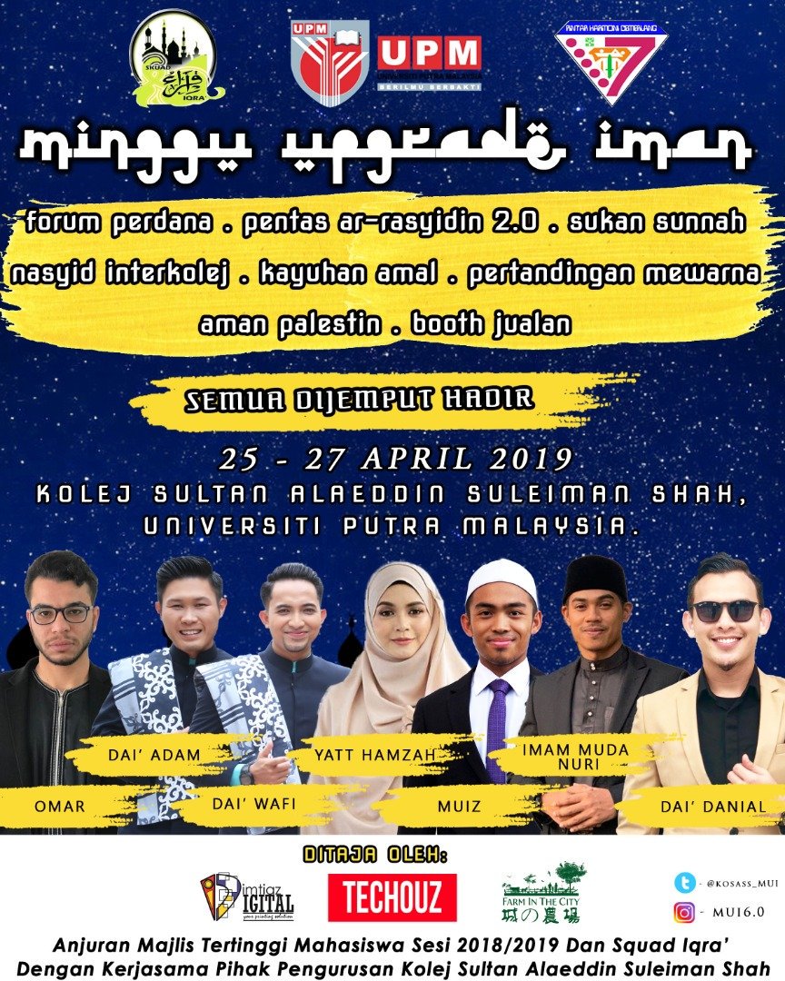 kosass_MUI's tweet photo. Minggu Upgrade Iman 6.0 kini kembali dengan menampilkan aktiviti-aktiviti yang menarik...
Mari kita bersama memeriahkan program iniโก
#kosass https://t.co/mk95Fp2hxc
