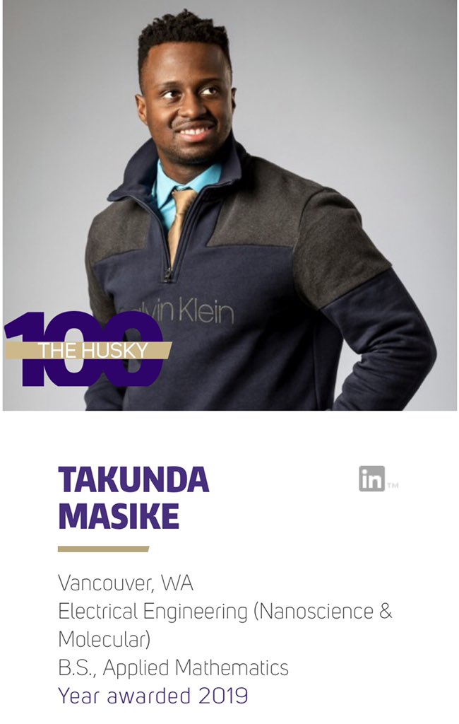We are extremely proud of Takunda Masike for being selected as 1 of the prestigious #Husky100 ! He is president of the student chapter of <a href="/UW/">University of Washington</a> #SAME , #engineering major, &amp; <a href="/USArmy/">U.S. Army</a> #ROTC cadet. #kudos #lead #STEM #resilient washington.edu/husky100/#name… <a href="/same_hq/">same_hq</a> <a href="/SAMEMtTacoma/">SAME Mt Tacoma Post</a>
